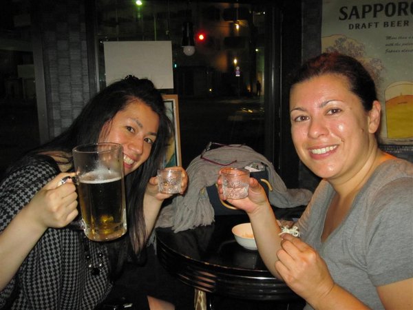 First night in Tokyo with sake and beer