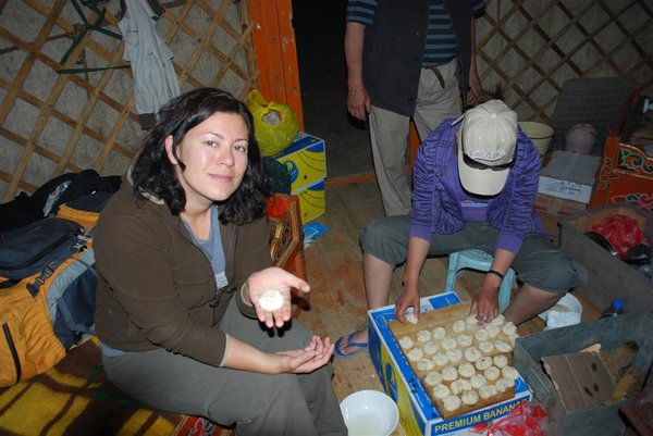 Making mongolian dumplings