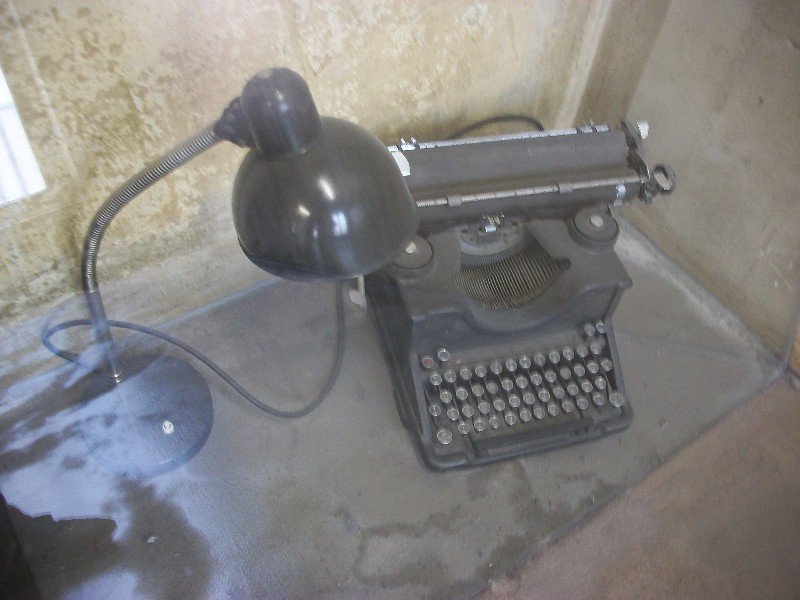 typewriter and lamp of gestapo