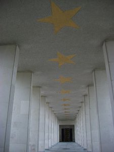 13 stars on top of entrance