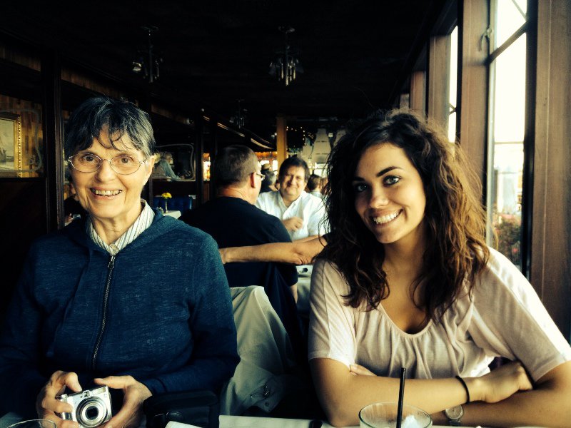 Mom & Laura at Sinbad's restaurant on Pier 2 in San Francisco