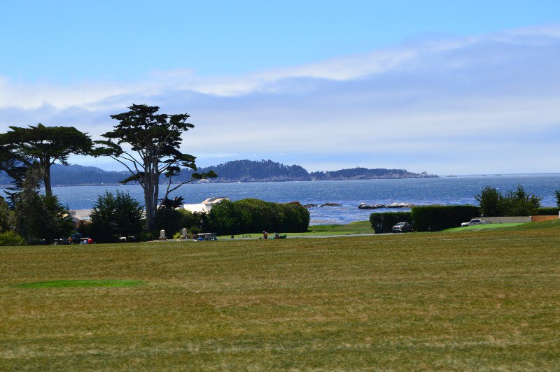 One of the Pebble Beach greens overlooking the ocean