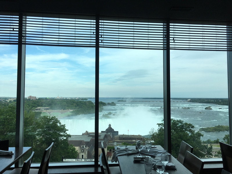 View from our table at Keg Steakhouse overlooking the falls.