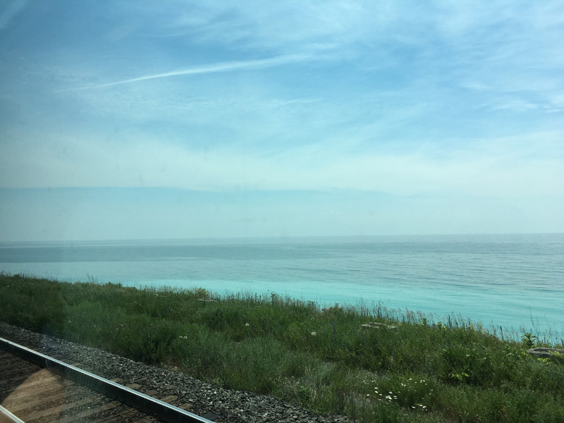 View of Lake Ontario from Via Rail train
