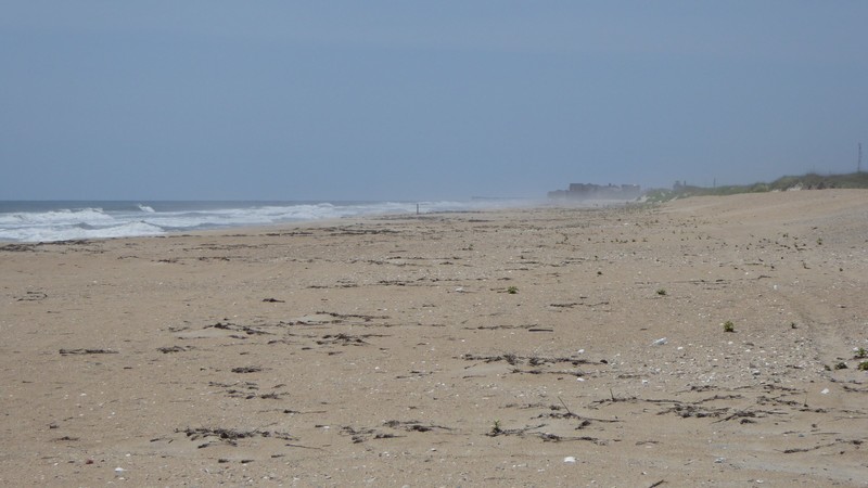 plage avec vent de sable