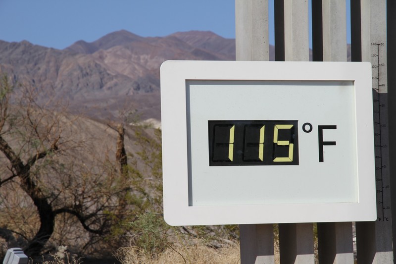 La température en fin de journée : environ 46°C