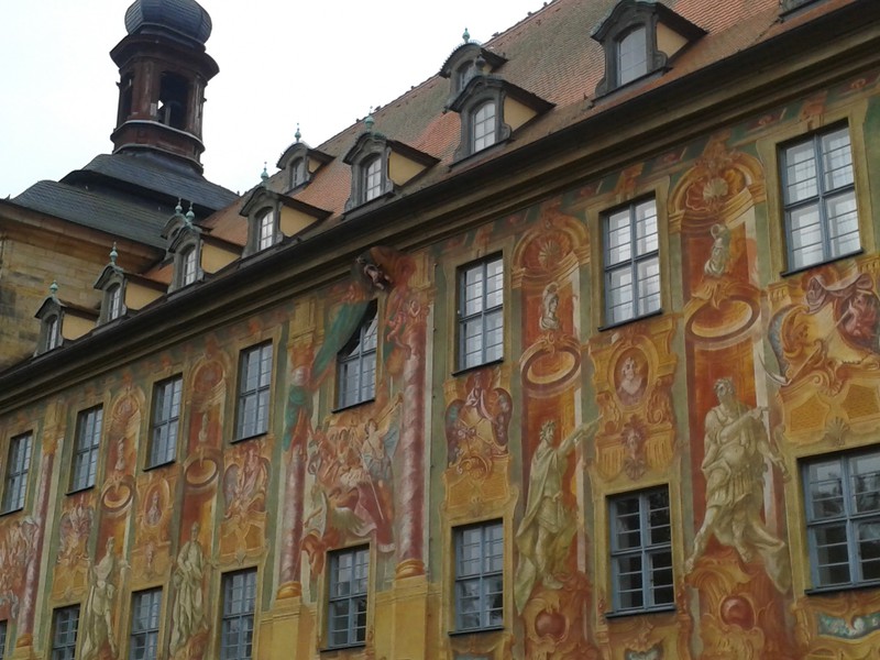 Bamberg: a close-up of a wall on the Rathaus (town hall)