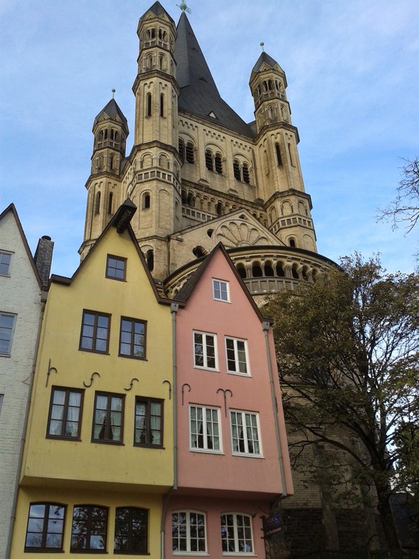 Cologne: The Cathedral makes these old house look like dolls-houses