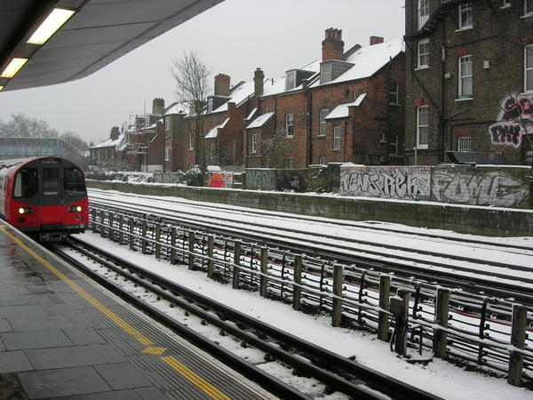 Snow at the train station