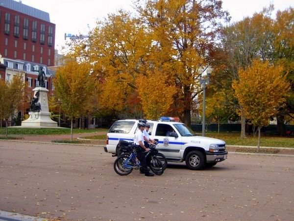 Cops patrol Pennyslvania Ave NW