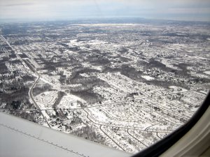 Flying over Cleveland