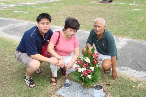 Tito Roger at Lolo's Grave
