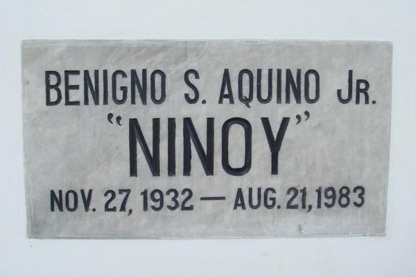 Close-Up of Ninoy's Tomb Marker