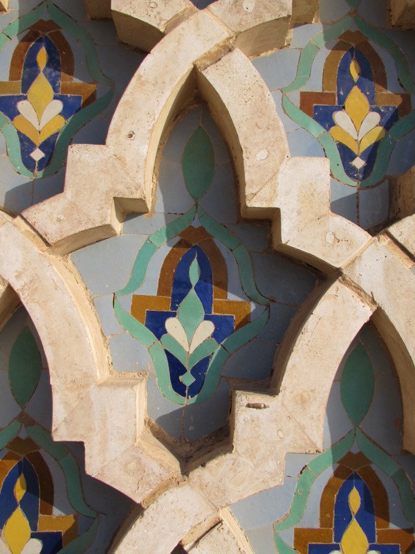 Close up of some of the exterior Mosque decoration