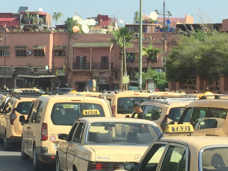Sea of taxi in Marrakech 