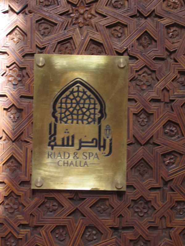 Riad Challa doorway sign