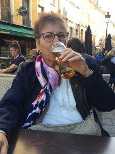 Susan enjoying her beer