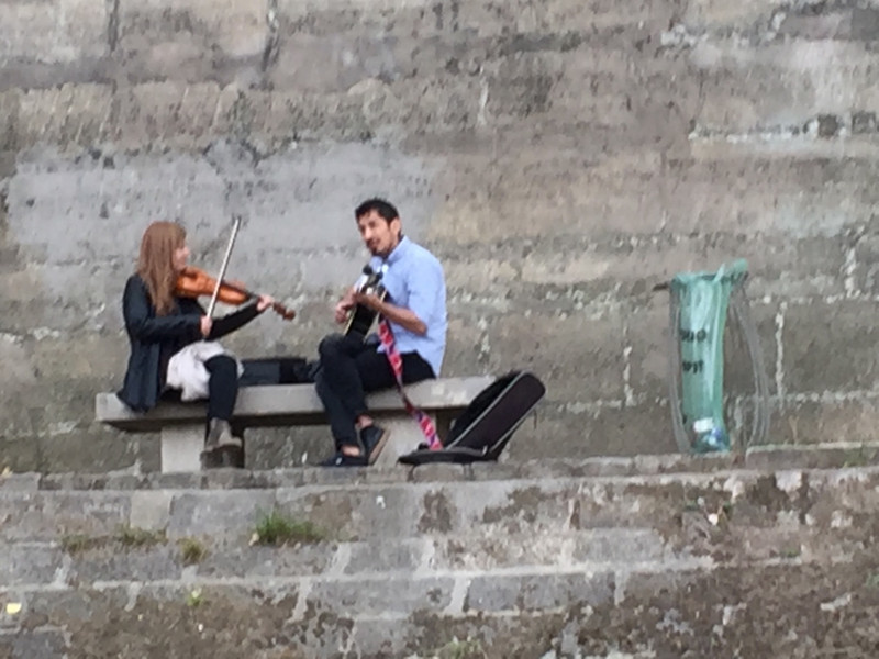 Musicians on the bank of the Seine