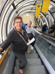 Up the tube escalator at the Pompidou 