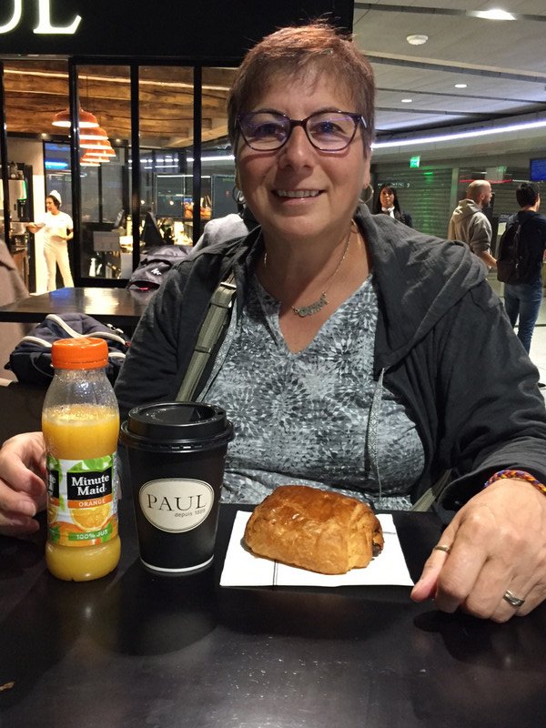 Susan with last Paris breakfast