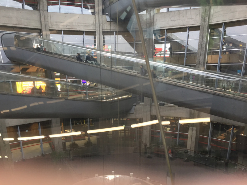 The tube escalators at Charles de Gaulle airport