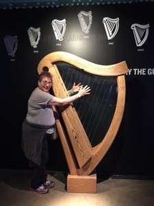 Susan playing the Guinness harp
