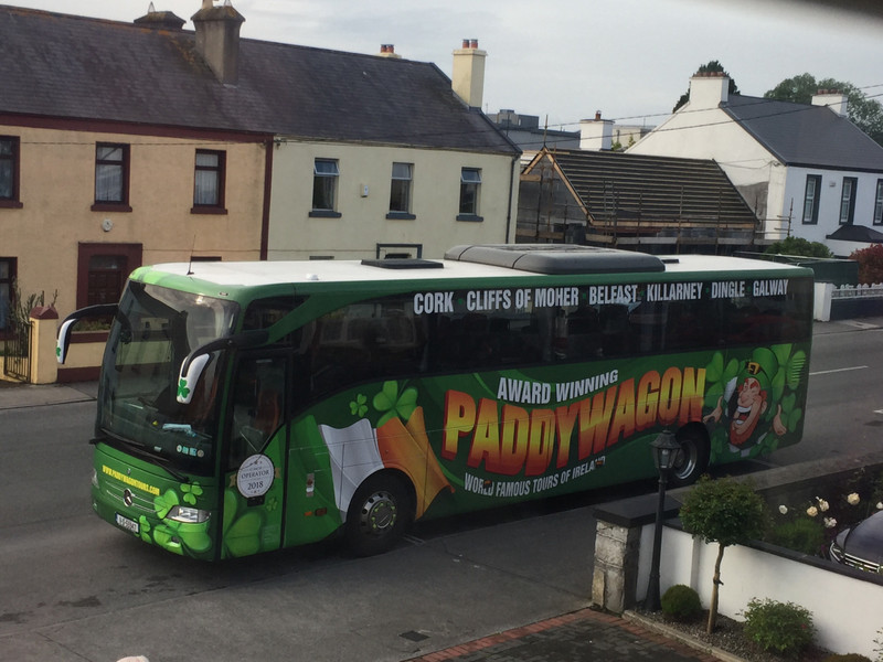 Our bus outside our Galway B&B