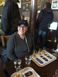 Susan enjoying her whiskey tasting
