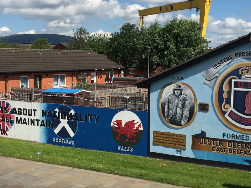 Loyalist murals and crane