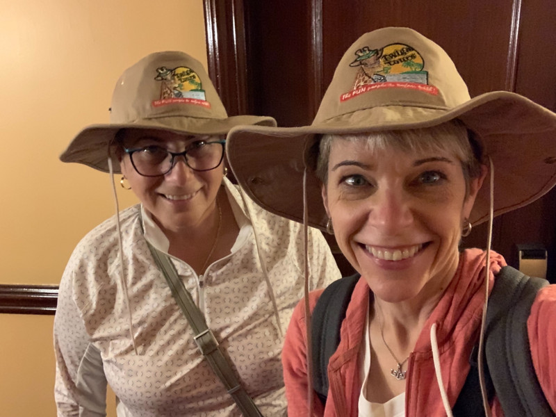 Rocking our safari hats!