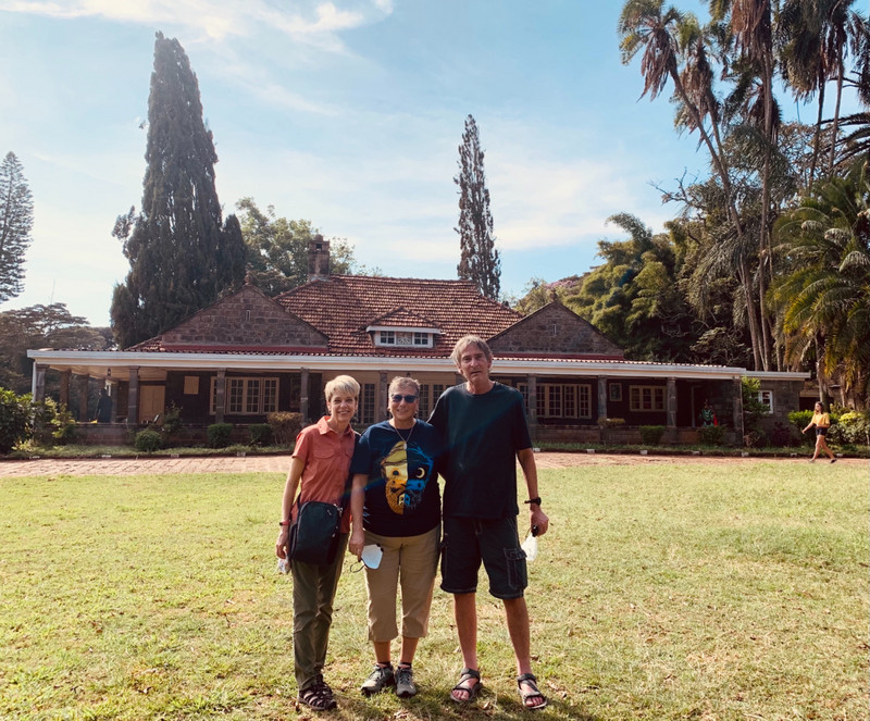 In front of the Karen Blixon house - now a museum