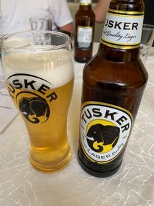 Tusker beer - very common in Kenya