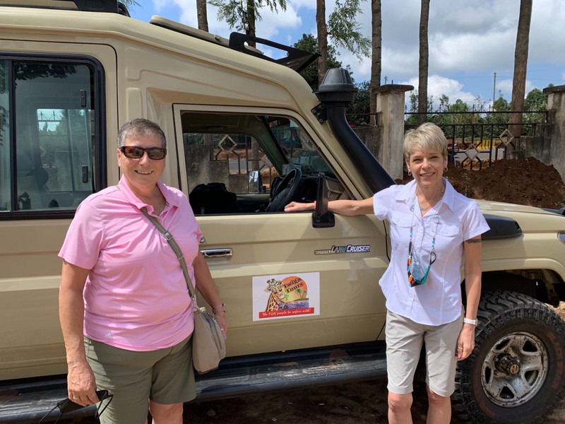 Susan and I in front of our our safari jeep
