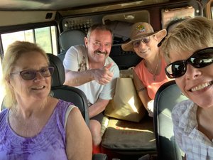 Donna, Martin, Susan and I in the jeep on the way to the Ol Pejeta conservancy