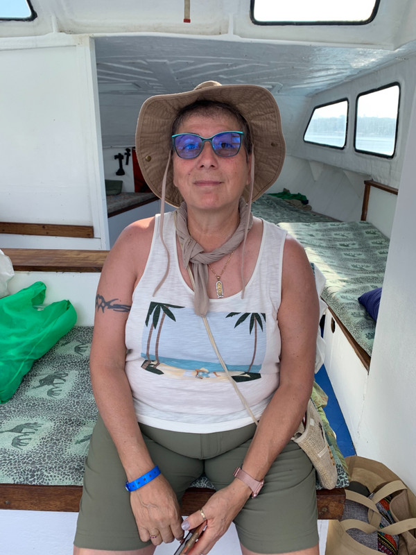 Susan chillin on the boat