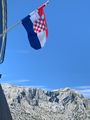 Croatian flag on the boat