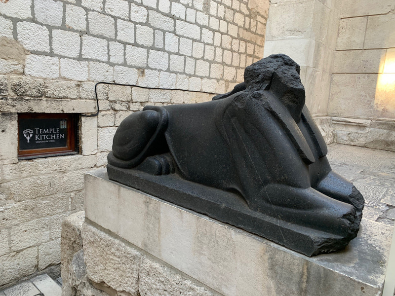 Diocletian’s Palace - Damaged sphinx outside the Temple of Jupiter