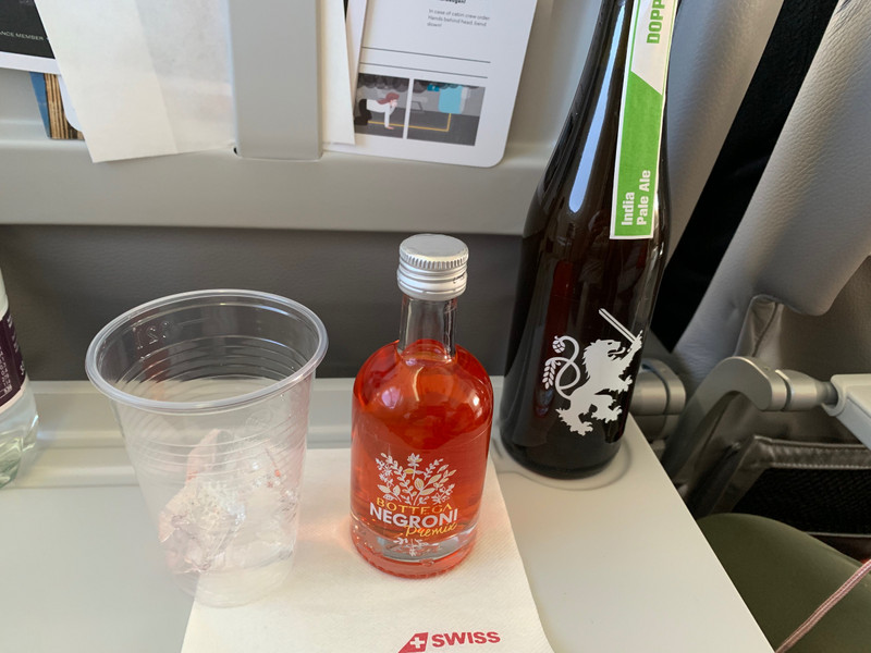 I had a negroni on the flight to Brindisi and Susan had a Swiss craft beer