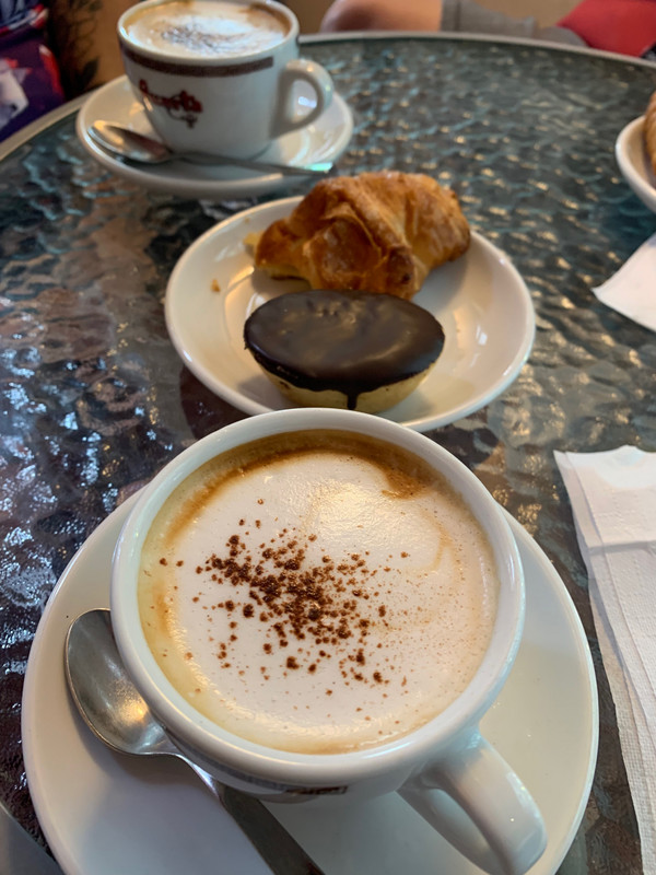 Cappuccino and pastry break