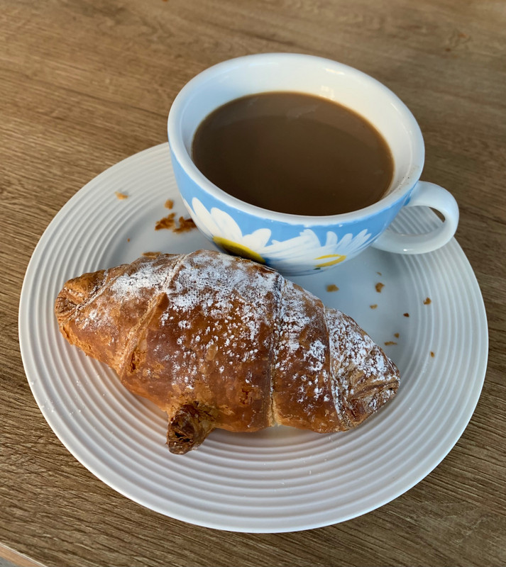 Morning coffee and croissant