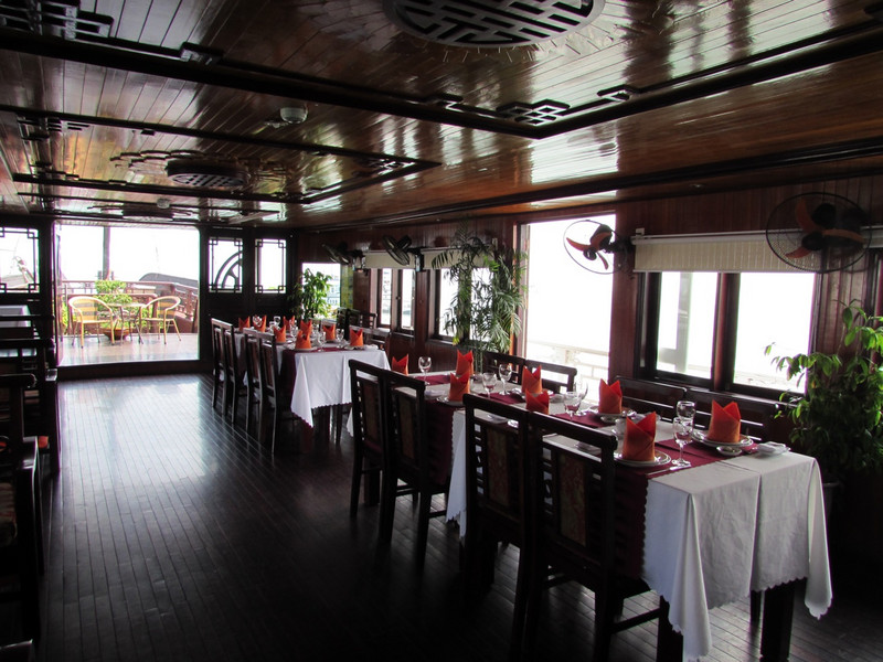 Boat dining area