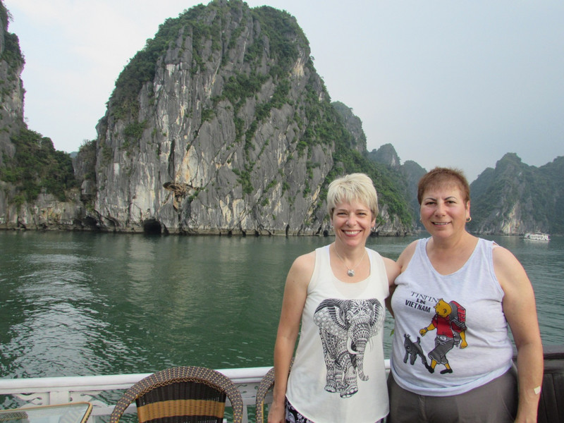 Lori and Susan in Halong Bay