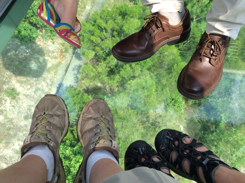 Glass bottom of cable car