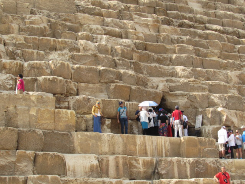 People waiting to go inside the tomb