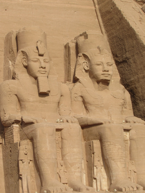 Two of the colossal statues of Ramses II