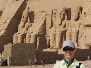 Lori in from to the Great Temple of Ramses II
