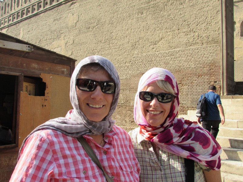 Susan and Lori at the Ibn Tulun Mosque