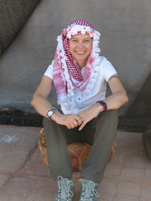 Wearing Bedouin scarf
