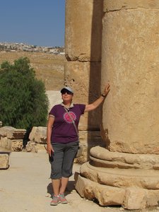 Susan admiring Jerash