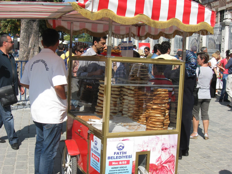 One of the many bread vendors in Istanbul - outside the Hagia Sophia